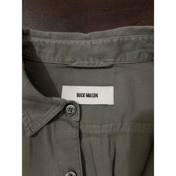 Buck Mason Button Down Shirt Forest Green Men's Small - Picture 3 of 3